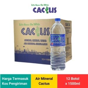 Air Mineral Semulajadi Cactus Natural Mineral Water 1500ml [12 Botol]