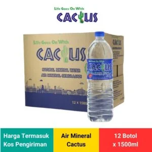 Air Mineral Semulajadi Cactus Natural Mineral Water 1500ml [12 Botol]
